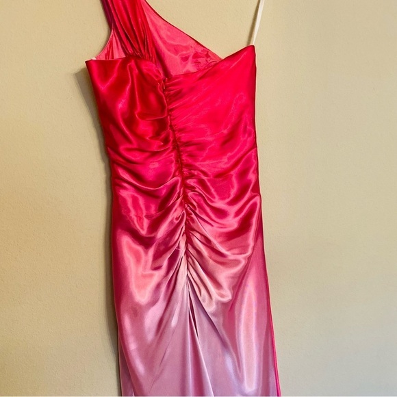 Barbie Pink One Shoulder Party Formal Maxi Dress Size XS - Picture 9 of 16